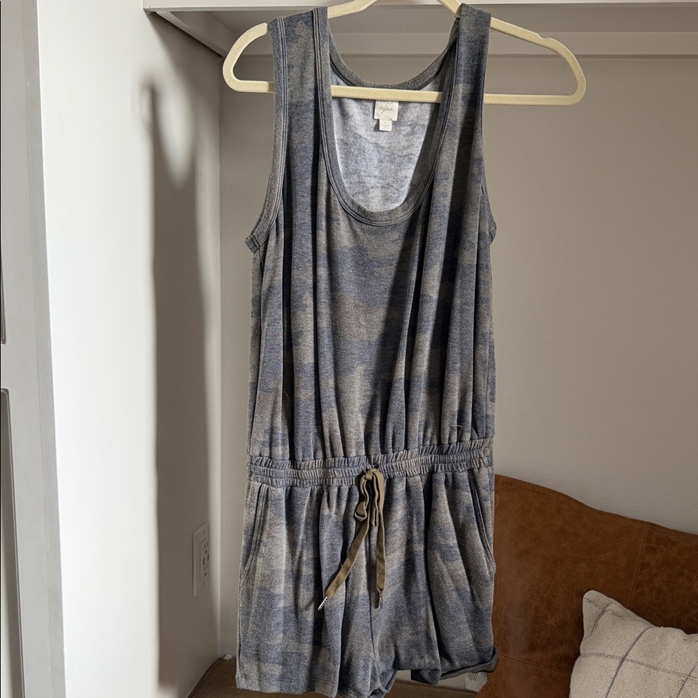 Casual Blue and Gray Women's Shorts Romper